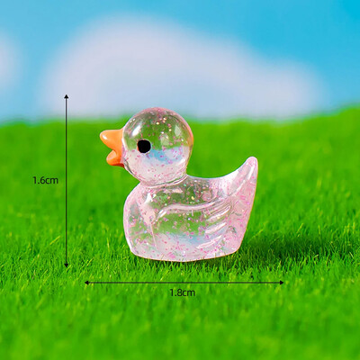 50PCS Mini patke Minijature od smole sa šljokicama Vilinski ukras za vrt Sjajna patka Kuća za lutke DIY dodaci Kućni dekor Kawaii