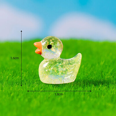 50PCS Mini patke Minijature od smole sa šljokicama Vilinski ukras za vrt Sjajna patka Kuća za lutke DIY dodaci Kućni dekor Kawaii