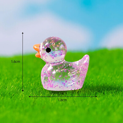 50PCS Mini patke Minijature od smole sa šljokicama Vilinski ukras za vrt Sjajna patka Kuća za lutke DIY dodaci Kućni dekor Kawaii