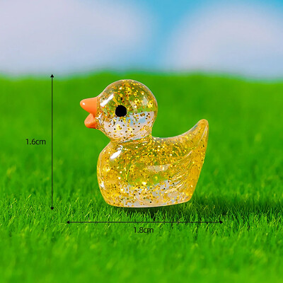50PCS Mini patke Minijature od smole sa šljokicama Vilinski ukras za vrt Sjajna patka Kuća za lutke DIY dodaci Kućni dekor Kawaii