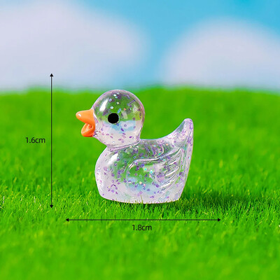 50PCS Mini patke Minijature od smole sa šljokicama Vilinski ukras za vrt Sjajna patka Kuća za lutke DIY dodaci Kućni dekor Kawaii