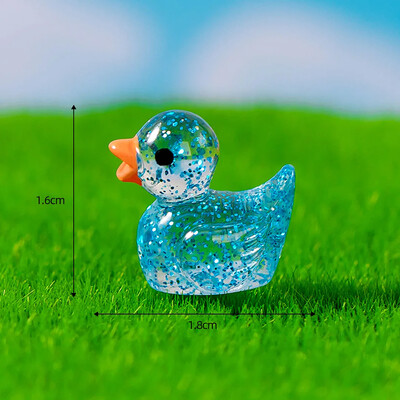 50PCS Mini patke Minijature od smole sa šljokicama Vilinski ukras za vrt Sjajna patka Kuća za lutke DIY dodaci Kućni dekor Kawaii