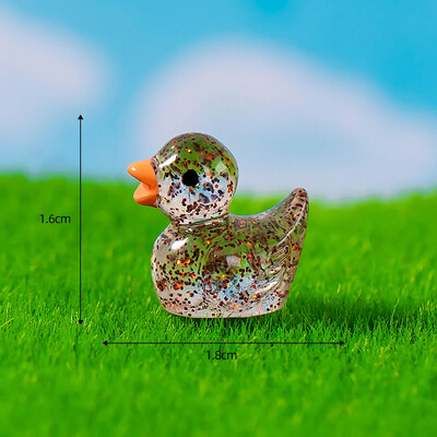 50PCS Mini patke Minijature od smole sa šljokicama Vilinski ukras za vrt Sjajna patka Kuća za lutke DIY dodaci Kućni dekor Kawaii