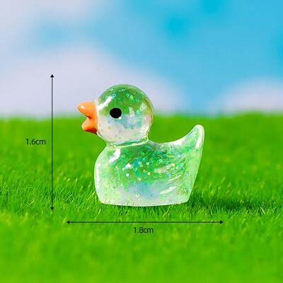 50PCS Mini patke Minijature od smole sa šljokicama Vilinski ukras za vrt Sjajna patka Kuća za lutke DIY dodaci Kućni dekor Kawaii