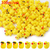 50/100PCS Mini Yellow Ducks with Glasses Fairy Garden Miniatures Πάπια που φοράει γυαλιά ηλίου Kawaii Αξεσουάρ σπιτιού Διακόσμηση γραφείου