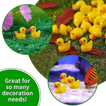 50/100PCS Mini Yellow Ducks with Glasses Fairy Garden Miniatures Πάπια που φοράει γυαλιά ηλίου Kawaii Αξεσουάρ σπιτιού Διακόσμηση γραφείου