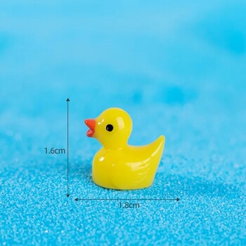 50/100PCS Mini Yellow Ducks with Glasses Fairy Garden Miniatures Πάπια που φοράει γυαλιά ηλίου Kawaii Αξεσουάρ σπιτιού Διακόσμηση γραφείου