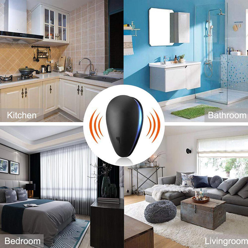 Nový ultrazvukový odpudzovač škodcov USA/UK/EÚ, proti hlodavcom, myšiam, švábom, potkanom, pavúkom, hmyzu, zástrčke, komárom, elektronický odpudzovač