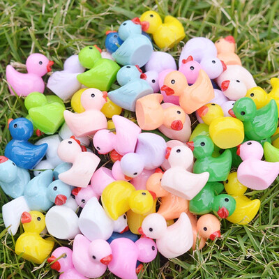 50/100 DB Világító Mini Ducks Moha Mikrotáj Miniatűr kacsa figurák Tündérkert Kiegészítők Otthoni dekoráció Ragyog a sötétben