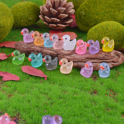 50/100 ks svietiace miniatúrne kačičky s machom, mikrokrajinka, miniatúrne figúrky kačíc, doplnky do rozprávkovej záhrady, bytové dekorácie, svietiace v tme.