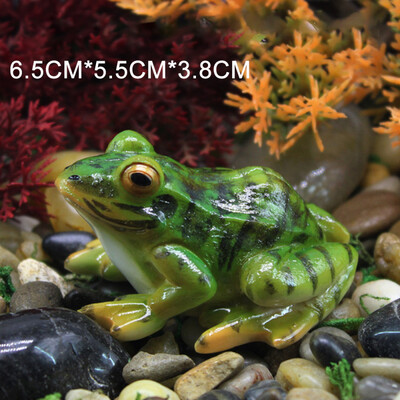 Roztomilá živicová žaba figúrka socha simulácia zelená žaba ornament bonsai sukulentná dekorácia remeslá domáca záhradná dekorácia