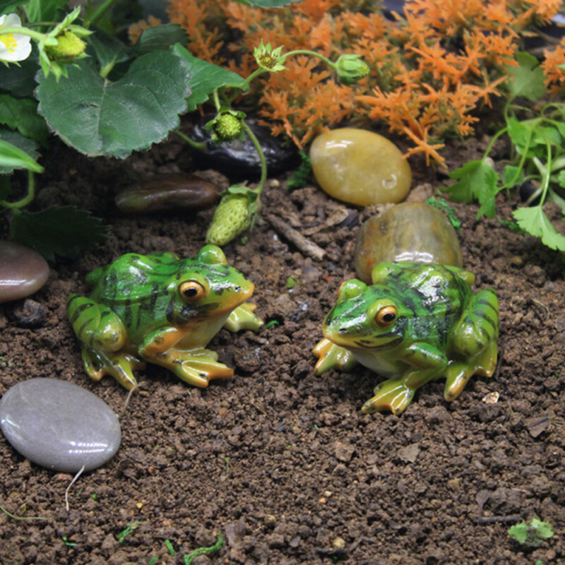 Roztomilá živicová žaba figúrka socha simulácia zelená žaba ornament bonsai sukulentná dekorácia remeslá domáca záhradná dekorácia