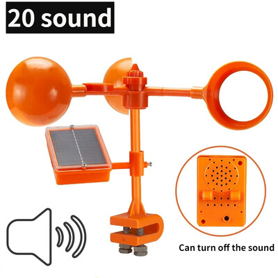 Câmp de legume de grădină Respingător solar cu ultrasunete pentru dăunători de păsări Reflector rotativ de 360 de grade Dispozitiv de îndepărtare a păsărilor