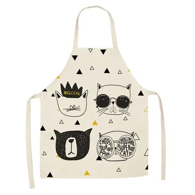 Jauki multfilmu kaķi virtuves priekšauti sievietēm.