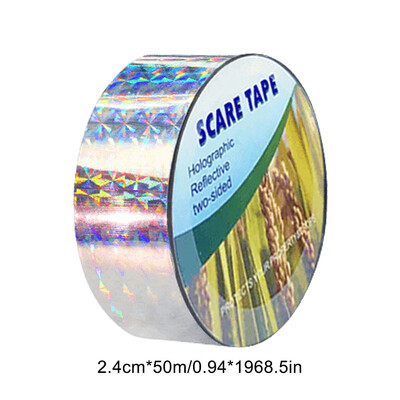 2,4 cm x 50 m/4,8 cm x 50 m kétoldalas lézeres madárriasztó szalag Madarak távoltartása Madárriasztó szalag kerti gazdaság gyümölcsöséhez vagy udvarához