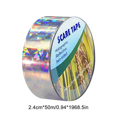 2,4 cm x 50 m/4,8 cm x 50 m kétoldalas lézeres madárriasztó szalag Madarak távoltartása Madárriasztó szalag kerti gazdaság gyümölcsöséhez vagy udvarához