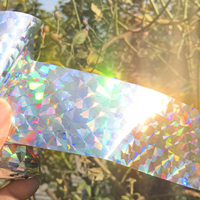 2,4 cm x 50 m/4,8 cm x 50 m kétoldalas lézeres madárriasztó szalag Madarak távoltartása Madárriasztó szalag kerti gazdaság gyümölcsöséhez vagy udvarához