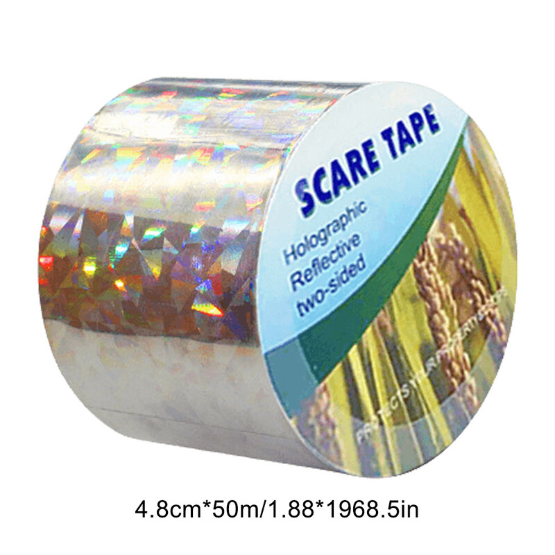 2,4 cm x 50 m/4,8 cm x 50 m kétoldalas lézeres madárriasztó szalag Madarak távoltartása Madárriasztó szalag kerti gazdaság gyümölcsöséhez vagy udvarához