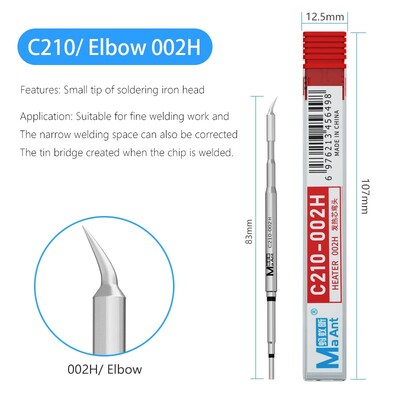 C210 integrált forrasztópáka hegy S210 fűtőmag Hatékony hővezetés a JBC Sugon Aifen T210 T26 A9 forrasztóállomáshoz