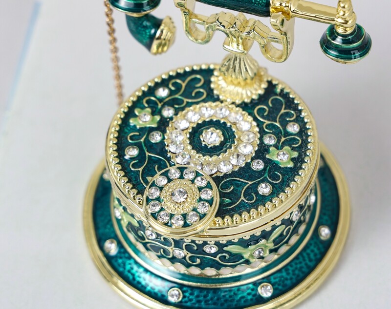 Prabangus namų apyvokos emalio rankų darbo papuošalai Retro telefono papuošalų dėžutė Vestuvių žiedų dėžutė Telefono papuošalai Telefono Fijo Casa