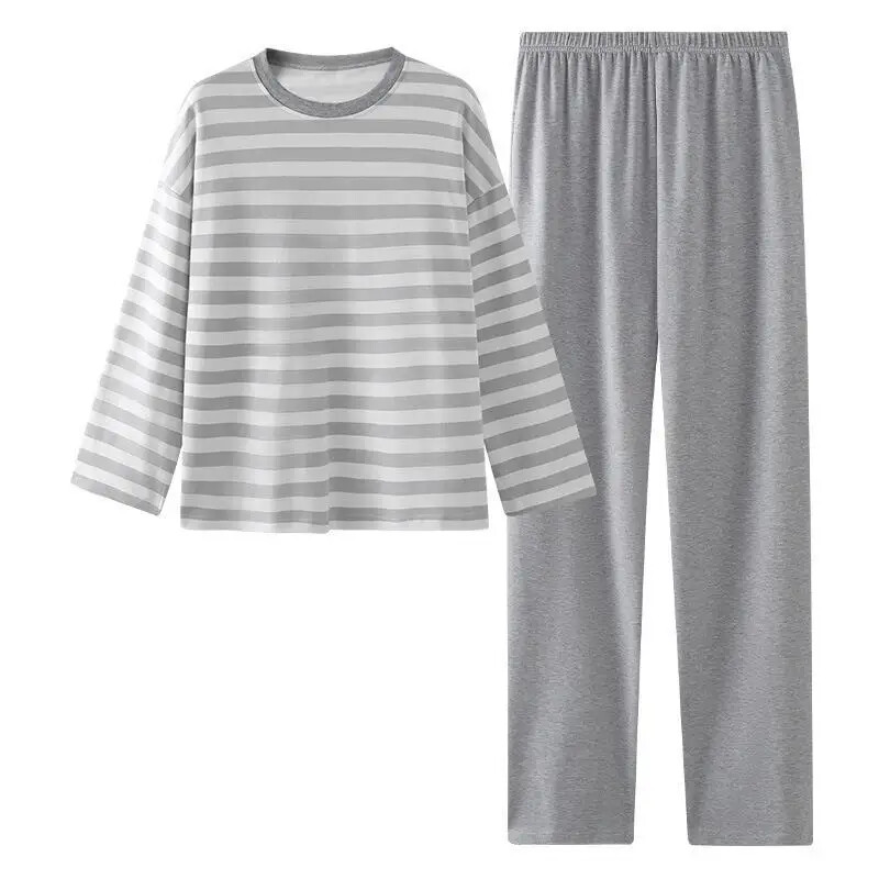 Muška pamučna pidžama s dugim rukavima Nova vrhunska odjeća za spavanje s medvjeđim dizajnom, široka domaća tanka spavaćica za mlade