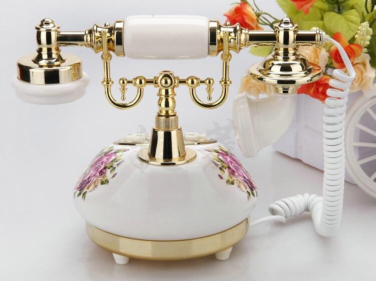 Laidinis telefonas Retro stacionarus telefonas namams / biurui / viešbučiui, Kinija Keraminiai antikvariniai telefonai Senamadiški dekoro staliniai telefonai