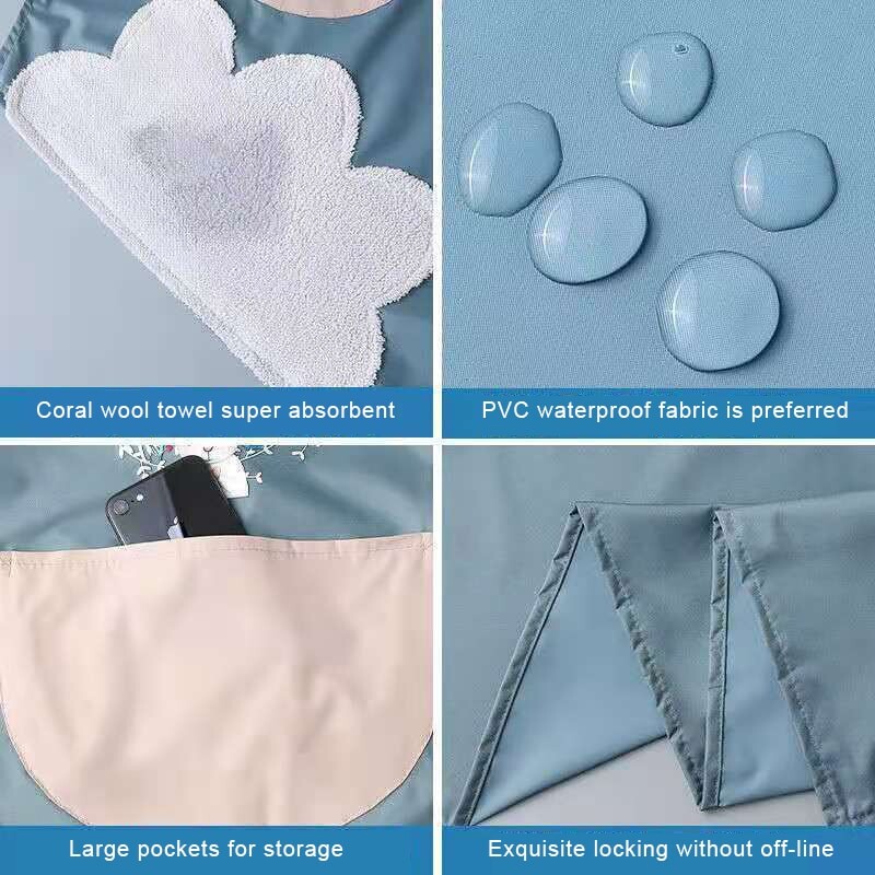 Rankų šluostymas Virtuvė Buitinė prijuostė Neperšlampama Aliejui atspari vandeniui Vyrai Moterims Suaugusiųjų Juosmuo Mada Kavos Kombinezonai Nuvalykite rankas Prijuostė