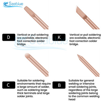4 τμχ Ακροσυγκολλητικό σίδερο εξωτερικής θερμότητας BCDK Κεφαλή συγκόλλησης καθαρού χαλκού 30W 40W 60W Ανταλλακτικό άκρο συγκόλλησης Εργαλεία επισκευής