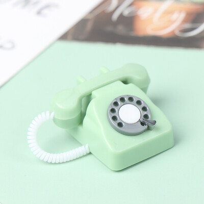 1: 12 lėlių namelio modeliavimo mini retro telefonai Baldų priedai, skirti lėlių namų dekoravimui Vaikai vaidina žaisti žaislai