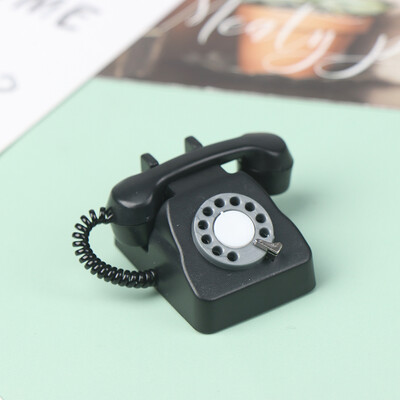 1: 12 lėlių namelio modeliavimo mini retro telefonai Baldų priedai, skirti lėlių namų dekoravimui Vaikai vaidina žaisti žaislai