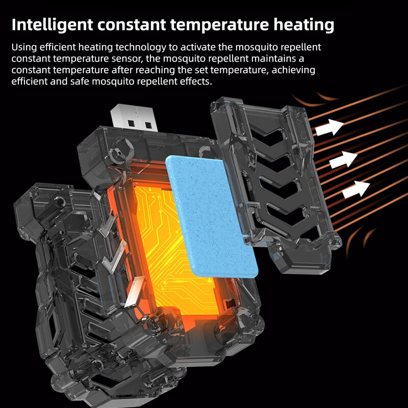 Hordozható USB újratölthető szúnyogriasztó elektromos riasztó Hordozható kültéri kemping szúnyogriasztó vezeték nélküli irtó