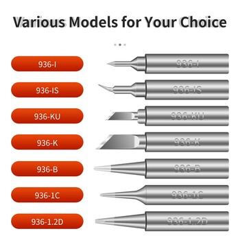 Συμβουλές χάλκινου συγκολλητικού σιδήρου Handif 936 Series Εργαλείο Θέρμανσης Συμβουλές κασσίτερου συγκόλλησης για 936D Soldering Station BGA SMD IC Repairs