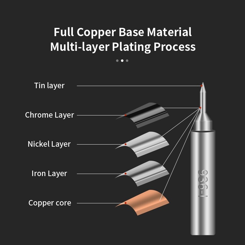 Handif 936 sorozatú réz forrasztópáka hegyek szerszámfűtés hegesztő ón hegyek 936D forrasztóállomáshoz BGA SMD IC javítások