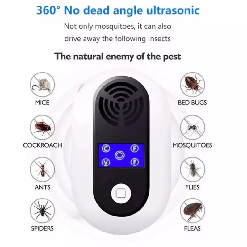 Ultrazvukový odpudzovač potkanov, elektronický odpudzovač hmyzu, myš, komár, zabijak hmyzu, bezpečný pre domácnosť, netoxický, pavúky, hlodavce, nástroje na kontrolu škodcov