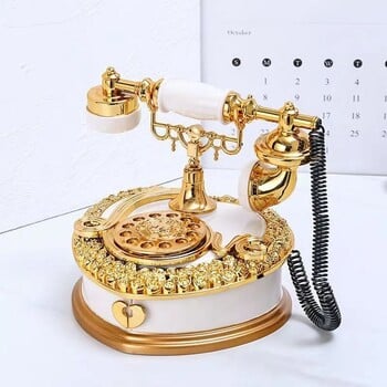 Retro European Dial Phone Musical Box Οργανωτής αποθήκευσης κοσμημάτων Διακοσμητικά σπιτιού Δημιουργικό κλασικό χριστουγεννιάτικο δώρο γάμου Πρωτοχρονιάς