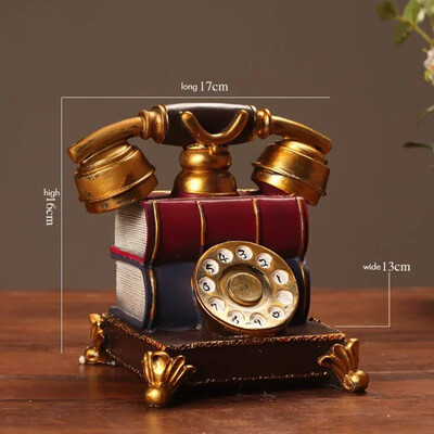 Dekoratívny model telefónu, živicový falošný telefón, dekorácia, kreatívny domáci retro ornament, vintage telefón do baru, kancelárskeho stola