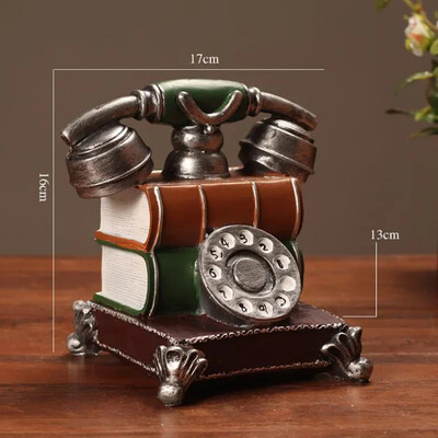 Dekoratívny model telefónu, živicový falošný telefón, dekorácia, kreatívny domáci retro ornament, vintage telefón do baru, kancelárskeho stola