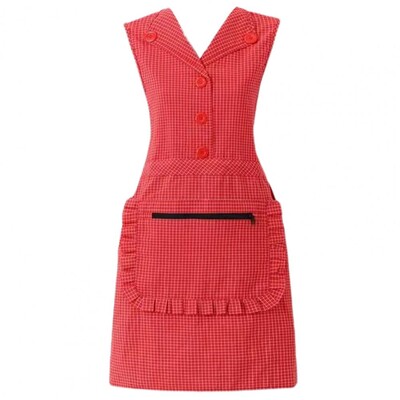 Pregača za kuhanje bez rukava Kuhinjska pregača otporna na ulje, džepni karirani uzorak, pamučna pregača, prsluk, radna odjeća za kućanske poslove