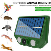 Dispozitiv de respingere a animalelor cu ultrasunete pentru pisici și câini, rezistent la apă, alimentat cu energie solară, dispozitiv de descurajare a animalelor, 500 mAh, pentru peluze în aer liber, grădină
