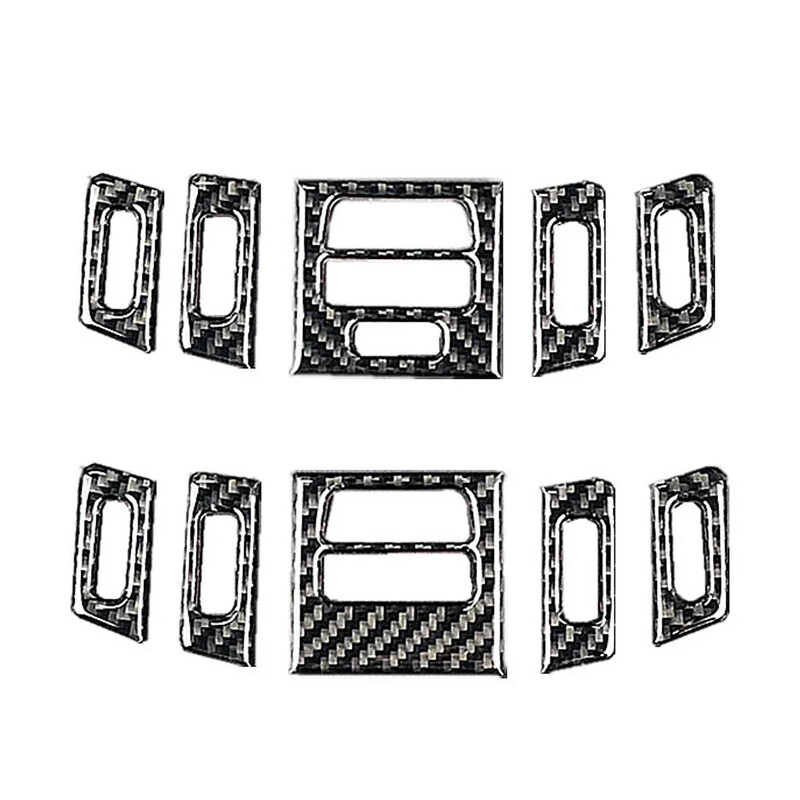 BMW E90 E92 E93 salongitarvikule 5tk auto süsinikkiust sisekleebis Keskne õhuava väljalaskeava trimmib siseliistud