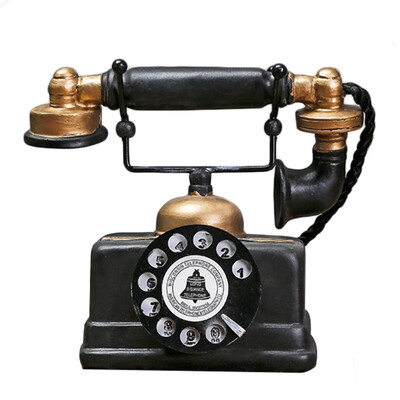 Retro gyanta mesterséges telefonmodell Vintage stílusú telefonmodell lakberendezési klasszikus díszítés, kézműves tartósság és strapabíróság