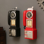 Kreativita Vintage telefónny model nástenné závesné ozdoby Retro nábytok Telefón miniatúrne remeslá darček pre bar domáce dekorácie