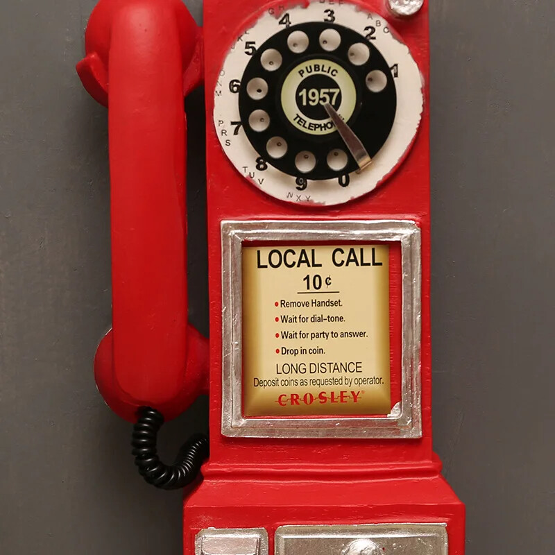 Kreativita Vintage telefónny model nástenné závesné ozdoby Retro nábytok Telefón miniatúrne remeslá darček pre bar domáce dekorácie