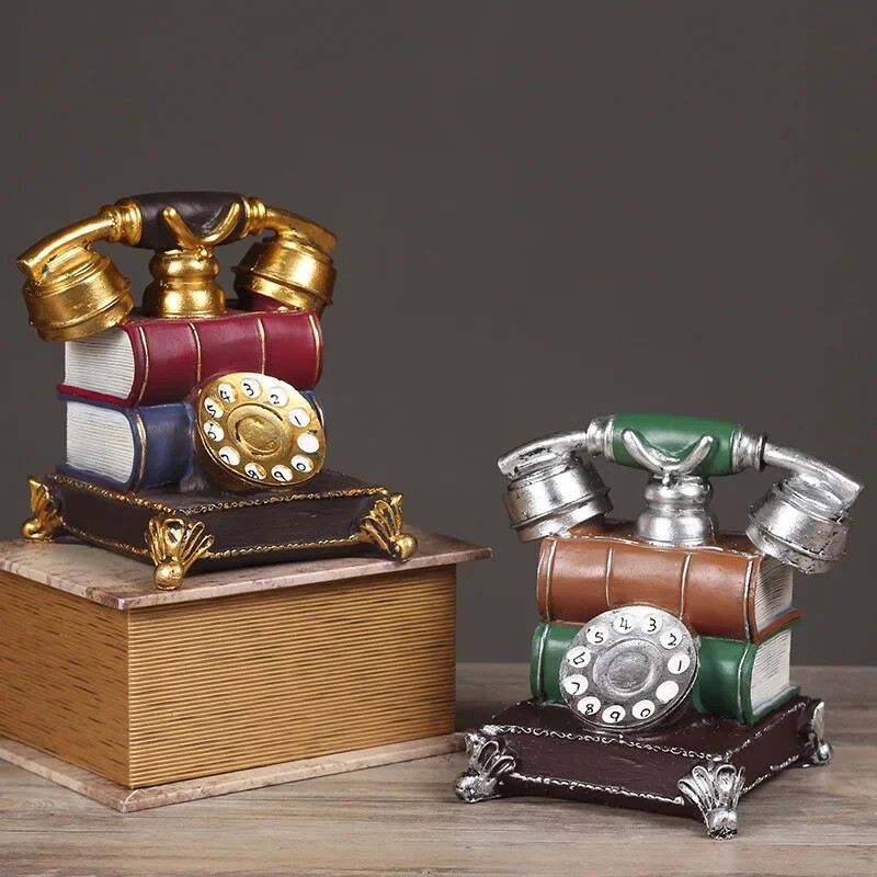 Dekorativni model telefona od smole Lažna knjiga Dekoracija za telefon Kreativni dom Retro ukras Vintage telefon za bar Uredski stol