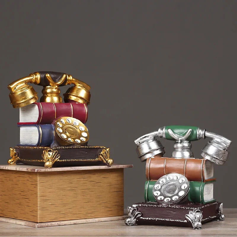 Dekorativni model telefona od smole Lažna knjiga Dekoracija za telefon Kreativni dom Retro ukras Vintage telefon za bar Uredski stol