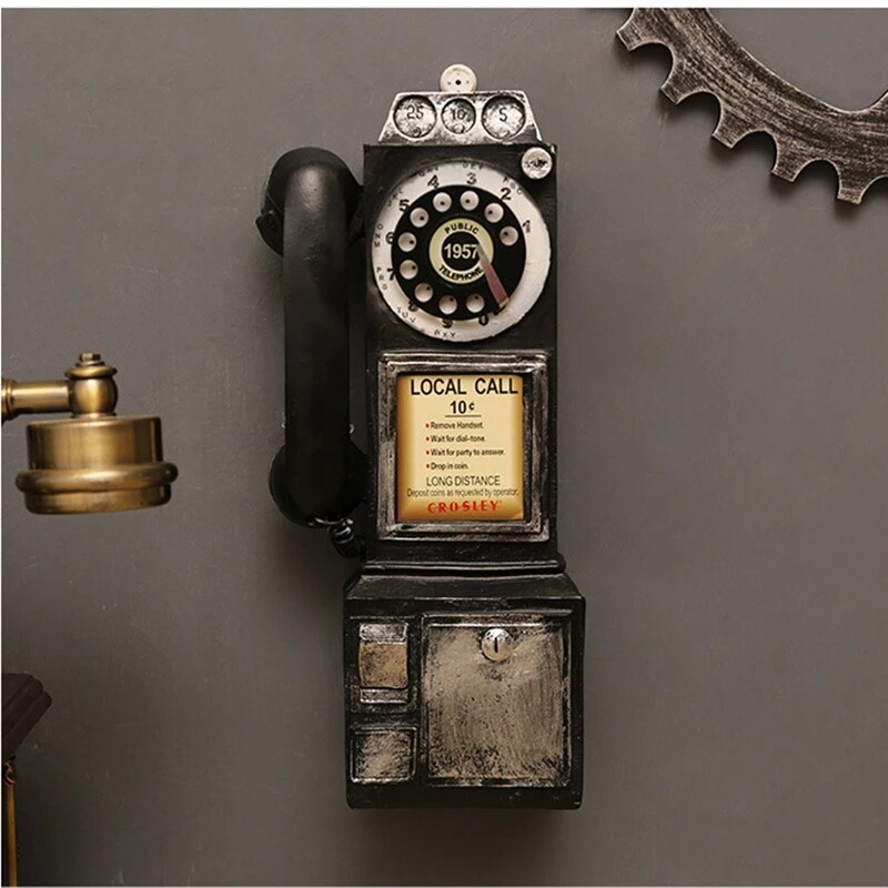 Creativitate Model de telefon de epocă Ornamente de agățat Mobilier retro Telefon Artizanat în miniatură Cadou pentru Bar Decorarea casei