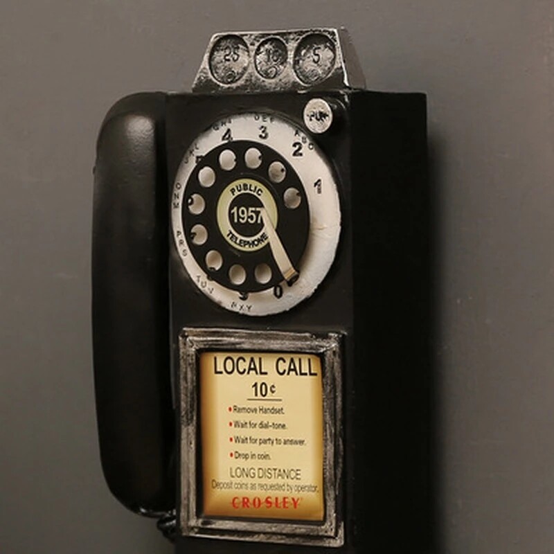 Creativitate Model de telefon de epocă Ornamente de agățat Mobilier retro Telefon Artizanat în miniatură Cadou pentru Bar Decorarea casei