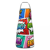 Pop Art Πάνελ κόμικ Ποδιά για άνδρες Γυναίκες Ενήλικες σεφ Μαγειρεύουν Κουζίνα Comic Lover Cuisine Painting