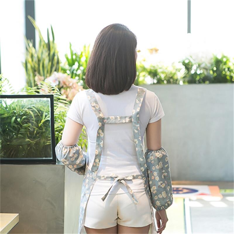 Komplet pregača Crtani cvjetni modni ispis Čišćenje doma Kuhinja Kuhanje Obrišite ruke Zaštitna odjeća Rukavi Kombinacija pregača