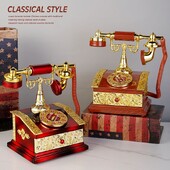 European Retro Dial Phone Style Music Box Creative Home Foyer Ντουλάπι τηλεόρασης Πλαστικά Επιτραπέζια διακόσμηση σπιτιού ZE917